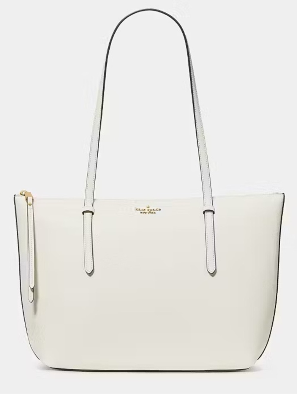Kate Spade New York All Day Medium Leather Tote Bag Meringue White
